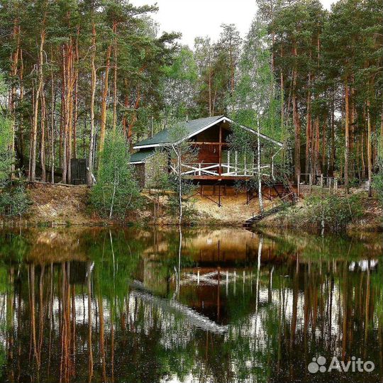 Баня на дровах у озера