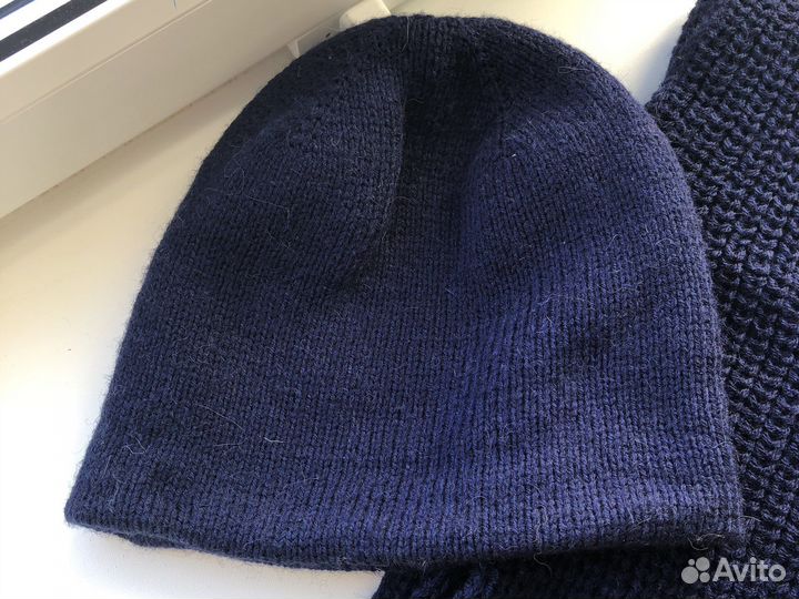 Мужской комплект шарф+шапка р 58-60