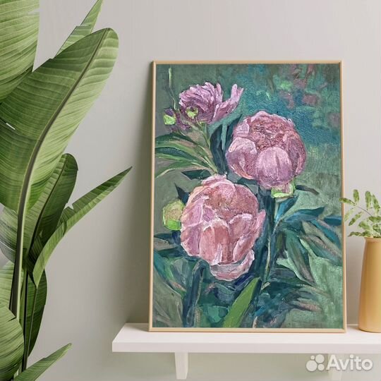 Картина Пионы цветы маслом