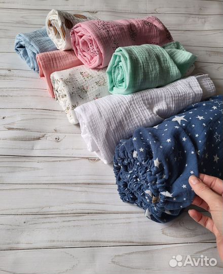 Муслиновая простыня на резинке