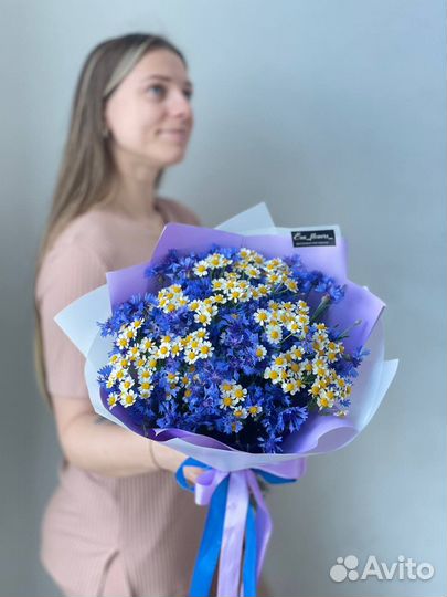 Васильки с ромашками