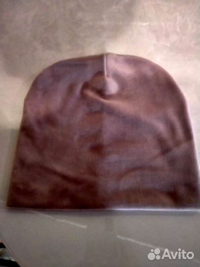 Шапка бини велюровая. Новая. Размер с 54-58