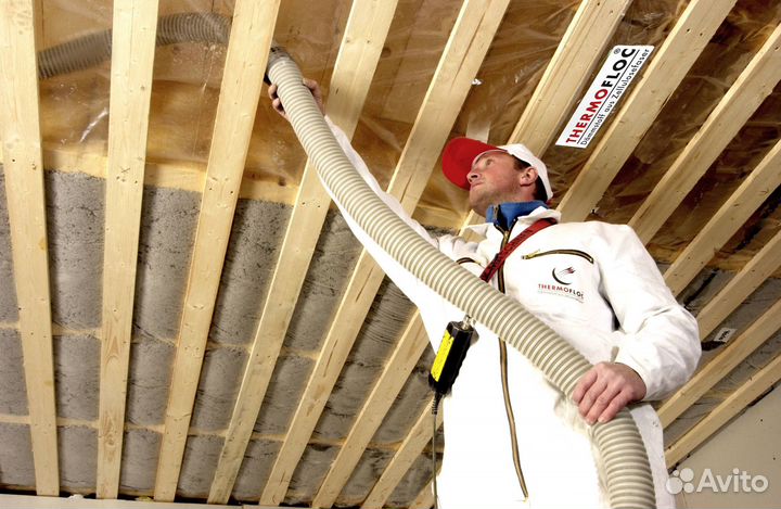 Утепление пола и крыши эковатой