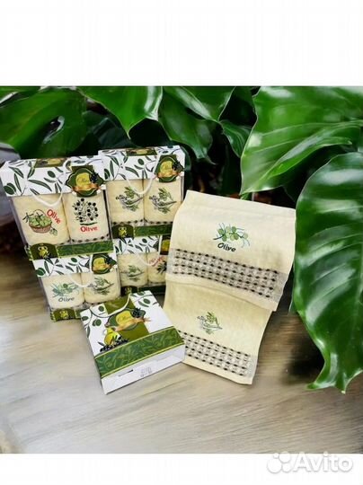 Подарочный набор для кухни 2 в 1 Оливки полотенца