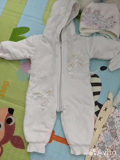 Пакет теплых вещей от 52 до 62 на девочку