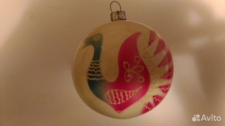 Елочные игрушки СССР шар толстое стекло редкий