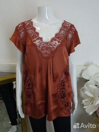 Dolce Gabbana новый шелковый топ блузка оригинал