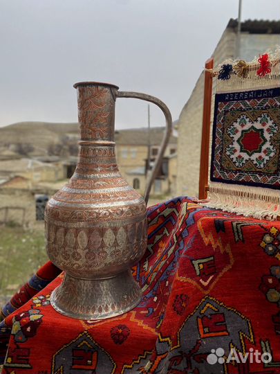 Старинный медный кувшин, антиквариат