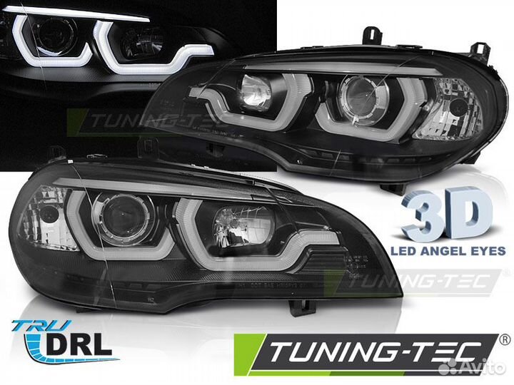 BMW X5 E70 07-13 Фары tube light DRL черные