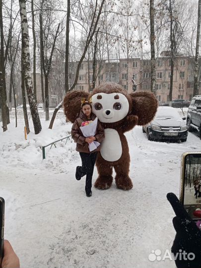 Большой белый мишка и Чебурашка поздравление, шоу