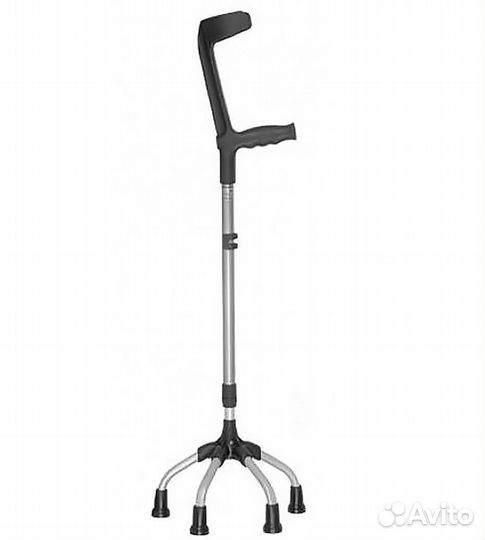 Костыль с опорой под локоть четырехопорный
