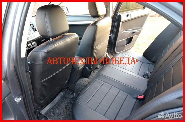 Чехлы Mitsubishi Lancer 10 1 из экокожи чёрные