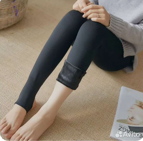 Зимние колготки с начесом без стопы