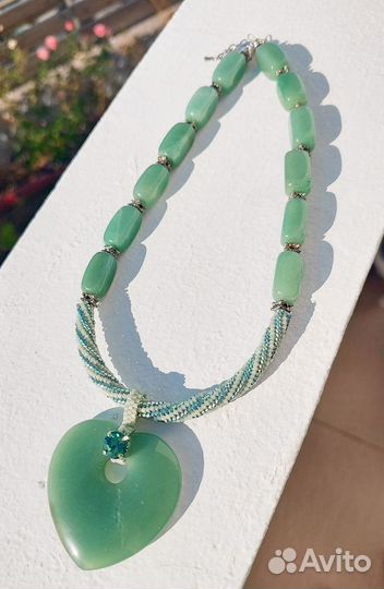Колье и серьги ручной работы