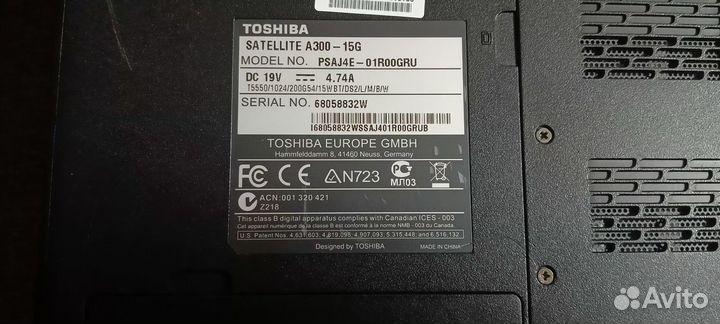 Toshiba satellite a300