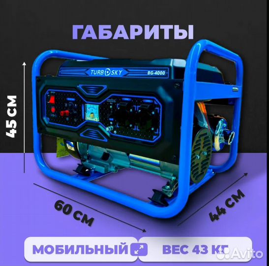 Бензиновый генератор Turbosky BG-4000