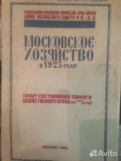 Московское хозяйство в 1925 году