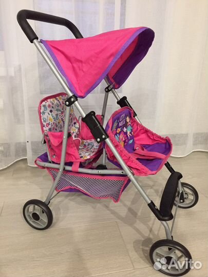 Коляска для куклы прогулочная для близнецов