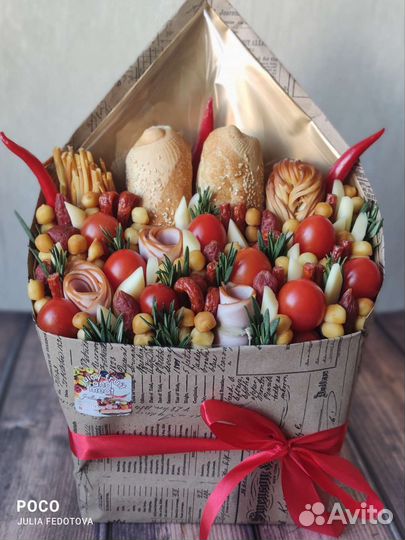 Съедобные мужские букеты, подарки 23 февраля