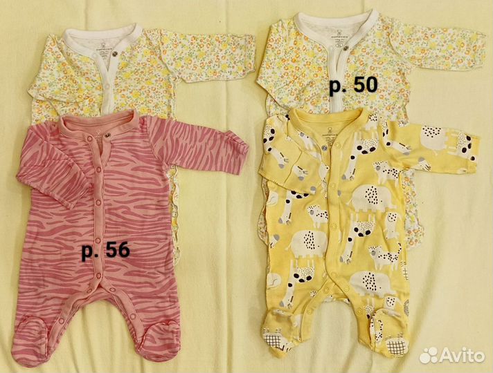 Комбинезоны слип Mothercare б/у размер 50-74