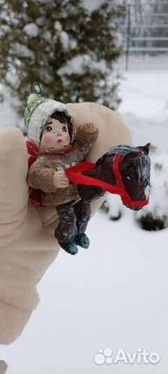 Ватная авторская игрушка на елку