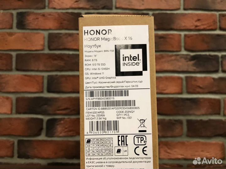 Honor MagicBook X 16 BRN-F58 Новый