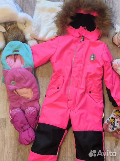 Комбинезон зимний 104 для девочки+ шапки
