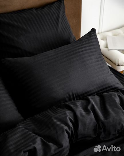 Постельное белье Софи Черный новое страйп-сатин