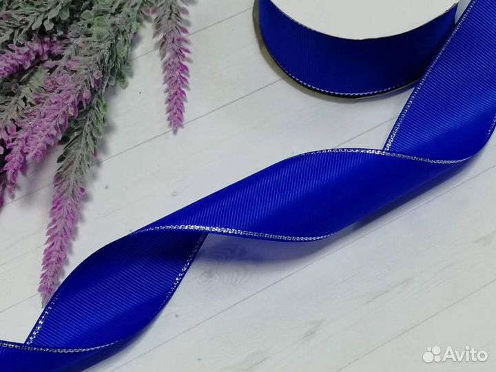 Репсовая лента 25мм, 38мм, 10мм с люрексом и прост