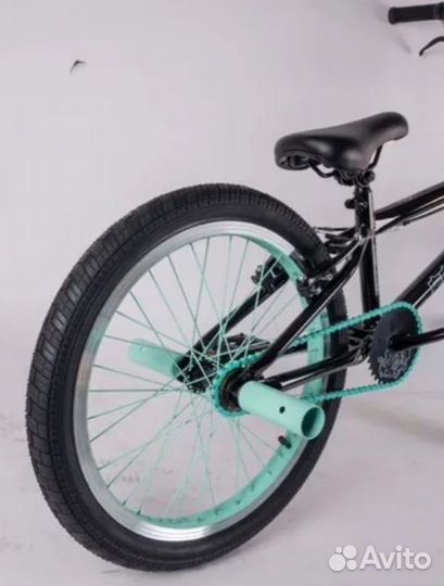 Велосипед BMX TechTeam Fox 20 черный-бирюзовый