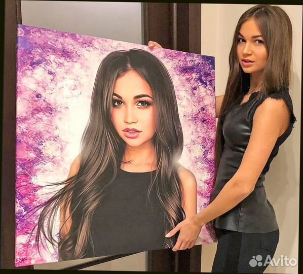 Портрет на холсте по фото (разные размеры)