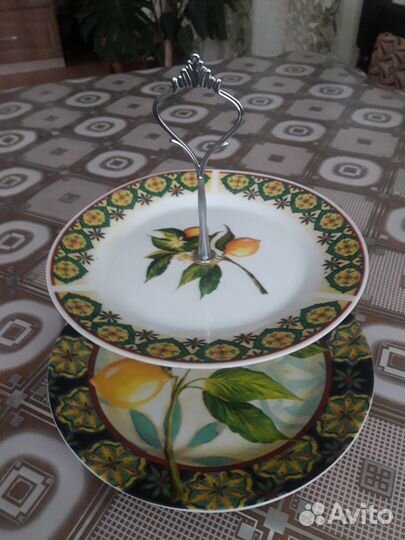 2хярусная тарелка и ваза на ножке