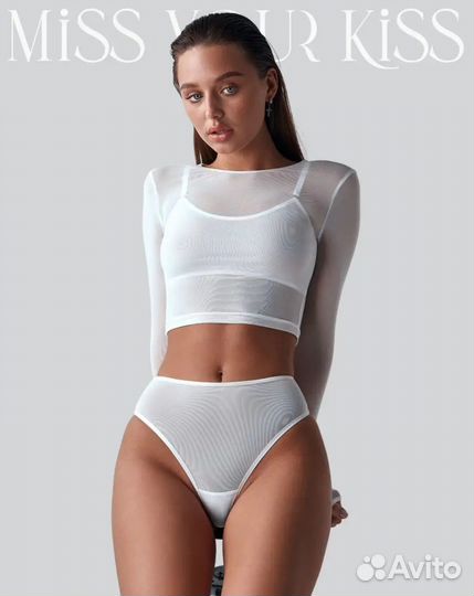 Прозрачный кроп топ