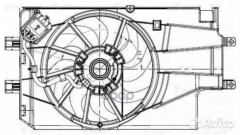 Вентилятор радиатора охлаждения с кожухом для а