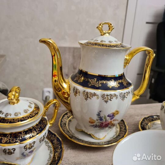 Сервиз кофейный Чехия Cobalt Кобальт