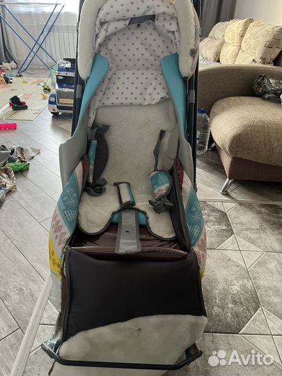 Детские санки коляска с колесами