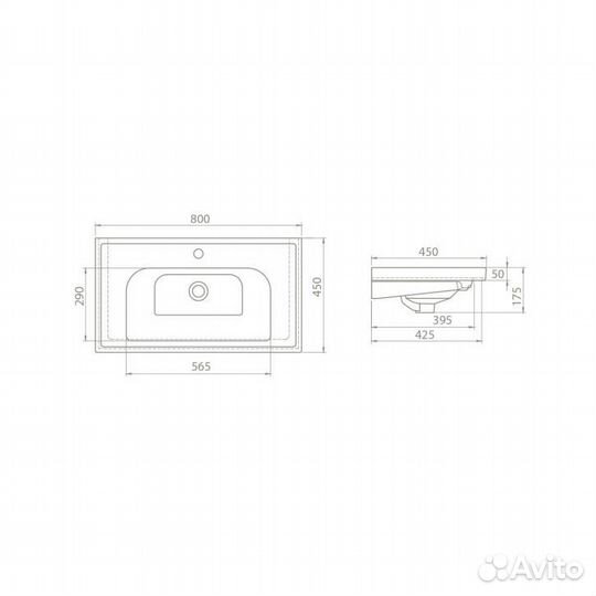 Умывальник мебельный opadiris CeraStyle Frame 80