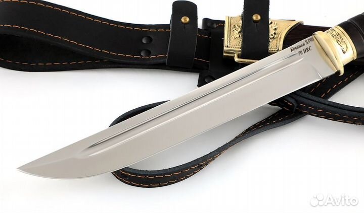 Нож казачий Пластун, сталь S390 Bohler, рукоять и