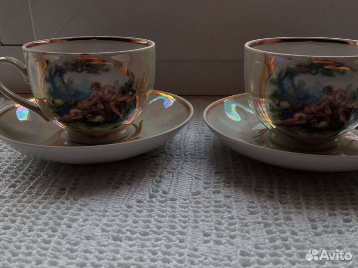 Две Чашки с блюдцем. Дулево 2005г