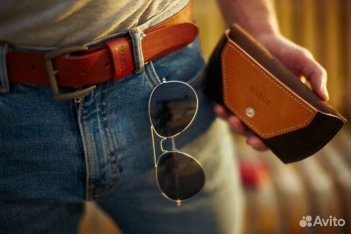 Футляр для очков из натуральной кожи ручной работы