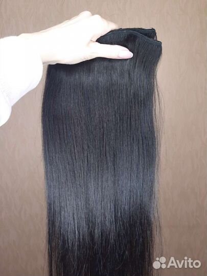 Натуральные волосы на заколках 60 см