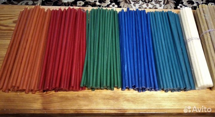 Свечи восковые цветные