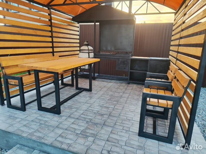 Беседка под ключ с мангалом, мебелью производитель