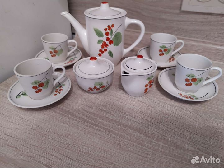 Детский кофейный (чайный) сервиз СССР Гжель