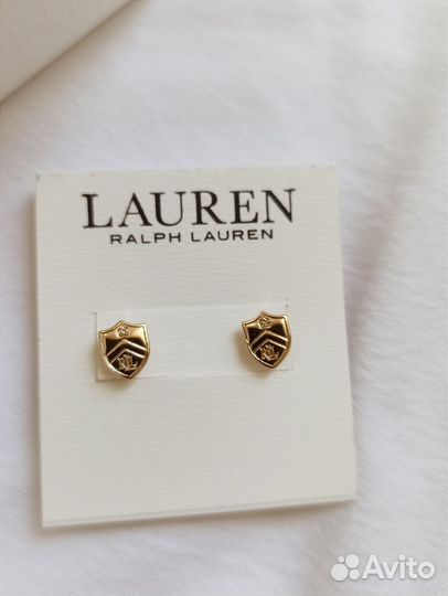 Серьги Ralph Lauren пусеты герб