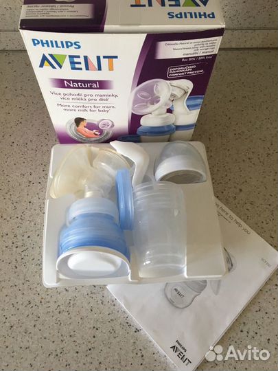 Молокоотсос ручной Avent с контейнерами для молока
