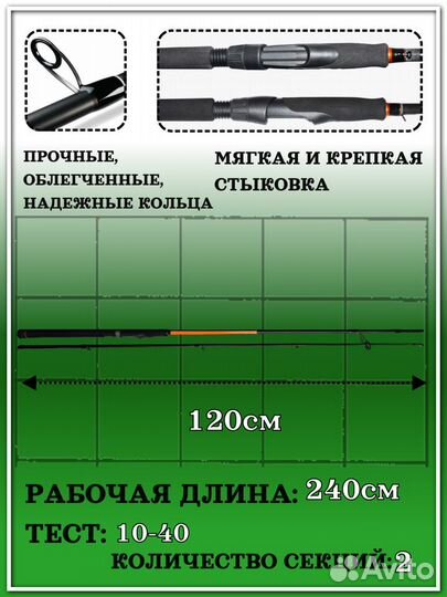 Удилище спин. Maximus axiom 24MH 2,4m 10-40g