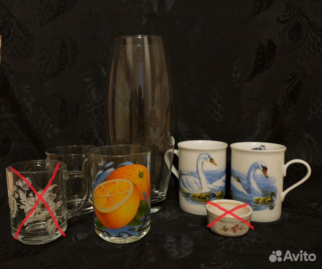 Ваза кружки блюдце д/пакетов чая