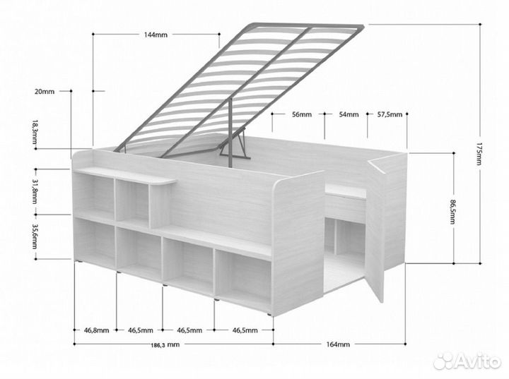 Кровать двухспальная с матрасом 140 190