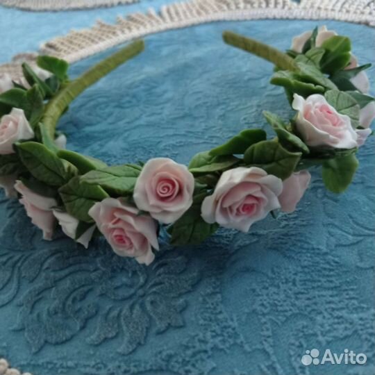 Венок для фотосессии. Розы ручная работа
